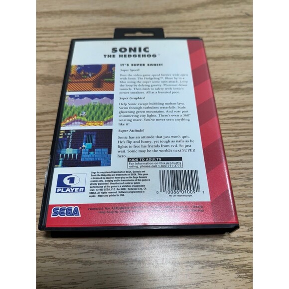 Sonic the Hedgehog Sega‎ Genesis 1991 Sega Classic Genuine Tested CIB - Picture 3 of 3